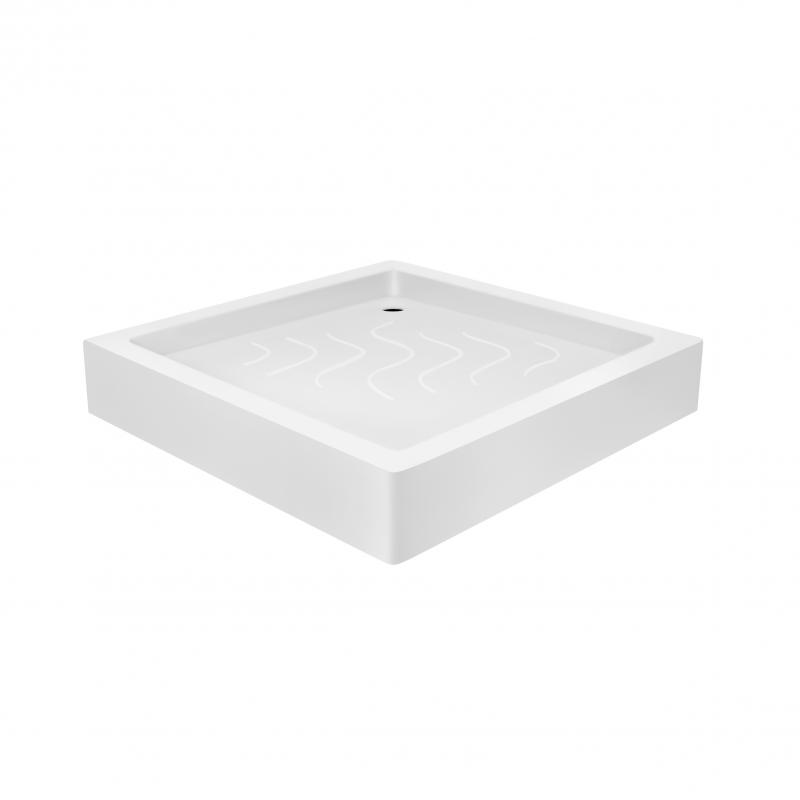 Душовий піддон Mazur ST80x80, низький, квадратний, акриловий + ніжки, діаметр зливу 52 мм LIDZ